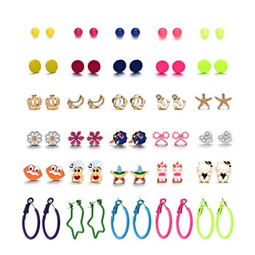 30 paia anallergici set orecchini per bambina ragazza perle Animale gatto... - Ilgrandebazar