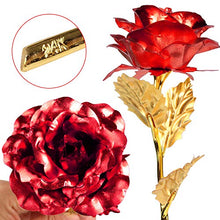 Carica l&#39;immagine nel visualizzatore di Gallery, Wisolt Oro Rosa 24 carati, Nuovo Stelo Lungo con in Rosso
