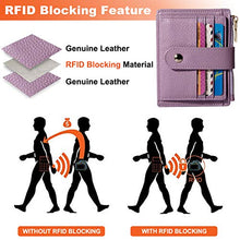 Carica l'immagine nel visualizzatore di Gallery, BTNEEU Porta Carte di Credito in Pelle RFID Blocco Portafoglio Sottile Viola