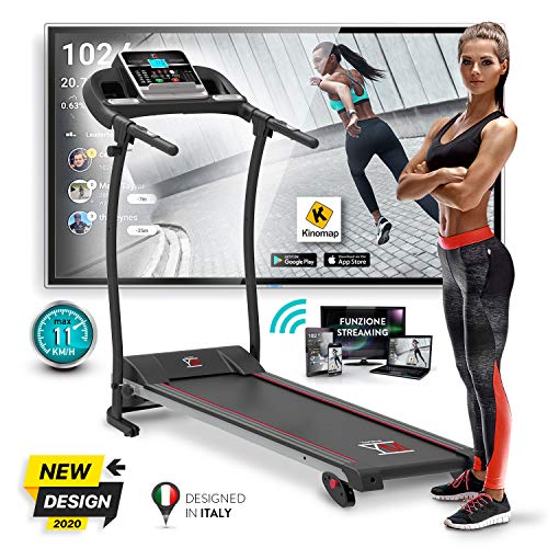 Tapis ROULANT Elettrico Pieghevole Bluetooth (1800 W / 2,5HP Picco), App...