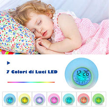 Carica l&#39;immagine nel visualizzatore di Gallery, HAMSWAN Sveglia Digitale, per Bambini, con 7 Colori di Blu - Ilgrandebazar