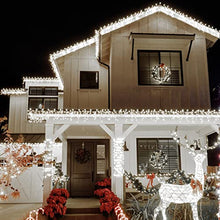 Carica l&#39;immagine nel visualizzatore di Gallery, Zorela Luci Natale Esterno Cascata 10M 400 LED Tenda Luminosa Esterno Natale Prolungabile Luci di Natale Cascata di Stalattiti con 8 Modalità Impermeabile per Balcone, Tetto, Giardino
