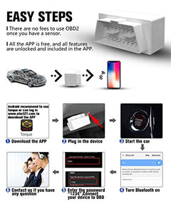 KOYOSO OBD2 Bluetooth, Mini OBD II ELM327 Wireless Auto Code Lettore...