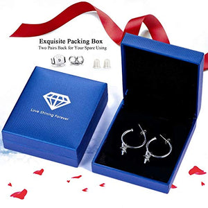 Lydreewam Orecchini Cerchio Donna Argento Sterling 925 Stella/Luna Stella - Ilgrandebazar