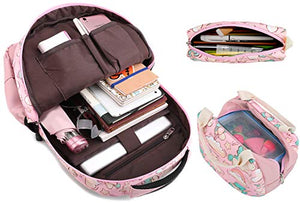 Zaino Unicorno Zaini Ragazza Bambina Backpack Set per la Scuola 1-rosa