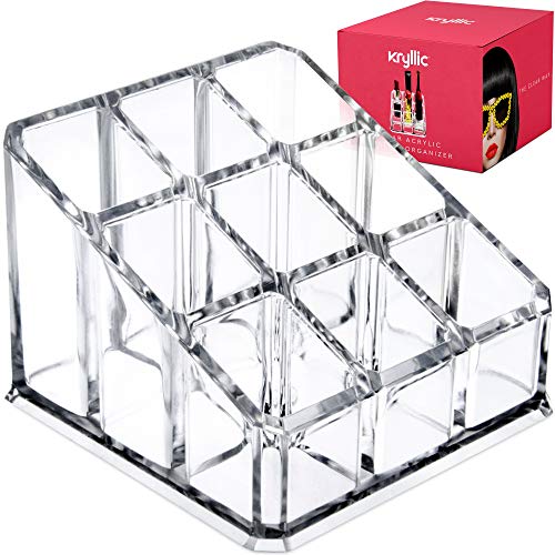 Acrylicase acrilico trucco e rossetto organizzatore, 9 slot per schede,... - Ilgrandebazar