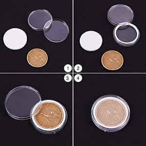 PandaHall 1 Scatola 100 pz 30mm Chiaro Caso Capsule Coin e 5 30mm, - Ilgrandebazar