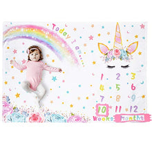 Carica l'immagine nel visualizzatore di Gallery, WERNNSAI Unicorno Bambino Coperta Milestone - 150 x 100 cm A