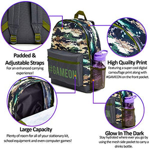 CityComfort Zaino Scuola Elementare Bimbo, Zainetto Ragazzo Stampa Verde Camo