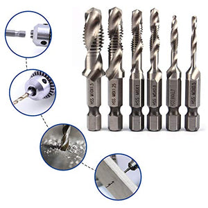 Set di 6 Viti Maschi Yosoo, Inserto per Maschio Combinato a Macchina, HSS,... - Ilgrandebazar