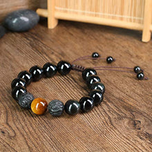 Carica l&#39;immagine nel visualizzatore di Gallery, COAI Bracciale Uomo in Ossidiana e Occhio di Tigre Di Marrone