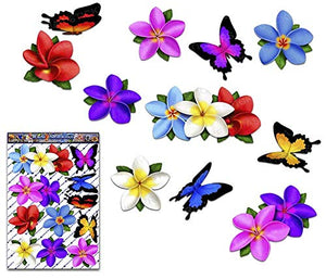 Plumeria multicolore fiore singolo frangipani + adesivi per auto grandi... - Ilgrandebazar