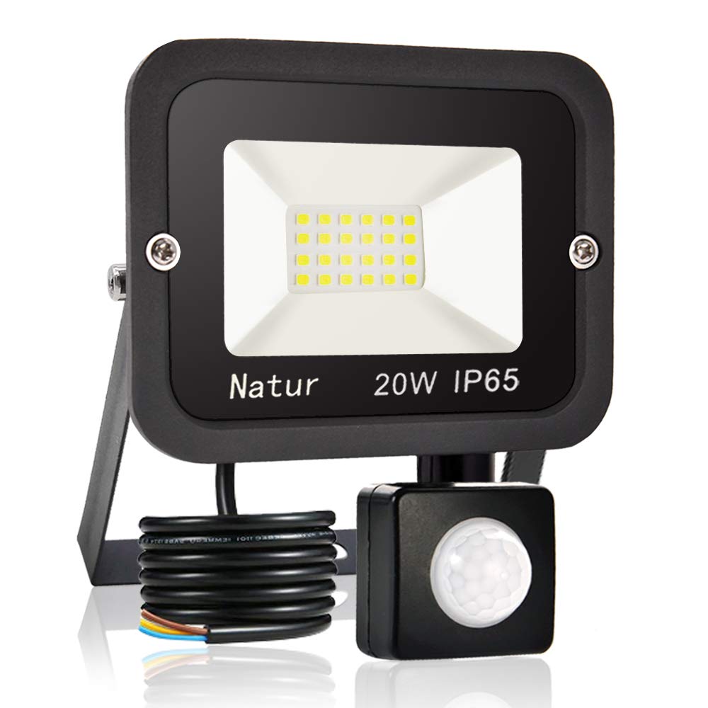 bapro 20W Faretto LED da Esterno con Sensore di 20W, Bianco Caldo - Ilgrandebazar