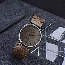 Carica l&#39;immagine nel visualizzatore di Gallery, BEWELL Orologio in Legno Unisex Analogico Al quarzo con Cinturino Uomo Nero - Ilgrandebazar