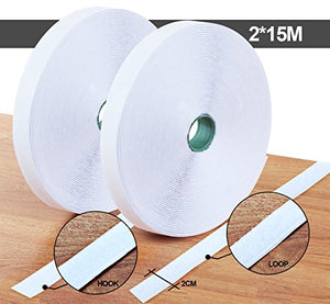Ilauke 15M Nastro Adesivo Velcro per Zanzariera