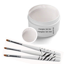 Carica l&#39;immagine nel visualizzatore di Gallery, Gel UV per LED in fibra di vetro chiaro 30 ml incl. Set pennelli da