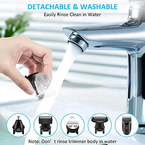 Babacom Rasoio Barba Elettrico, 5-in-1 Multifunzione Tagliacapelli Uomo con... - Ilgrandebazar