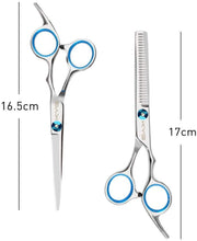 Carica l&#39;immagine nel visualizzatore di Gallery, Set di Forbici Professionali da Parrucchiere in Acciaio Inossidabile Set Forbici per Capelli Barbiere, Forbici per Taglio Capelli con Custodia Forbici Foltire