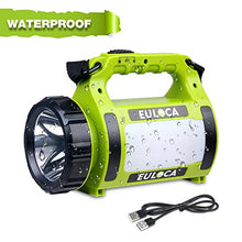 Carica l'immagine nel visualizzatore di Gallery, EULOCA Torcia Lanterna LED 3 in 1, Lampada Ricaricabile USB Portatile Impermeabile, 2600mAh CREE LED dimmerabile da Campeggio, Pesca, Trekking, Emergenze Escursioni