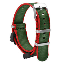 Carica l'immagine nel visualizzatore di Gallery, OLLREAR Nylon Cinturini Orologi Sostituzione compatibile 22mm, Verde &amp; Rosso - Ilgrandebazar