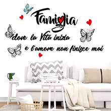 Carica l&#39;immagine nel visualizzatore di Gallery, Stickerdesign Adesivo Murale Wall Stickers Frase Citazione Famiglia Amore e Vita Adesivi Murali Decorazione interni Frase