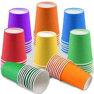 Bicchieri di carta usa e getta per feste, 255 ml, multicolore,...