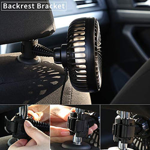DIKI Ventilatore Auto, USB Ventola per Auto A 3 velocità Ventola...