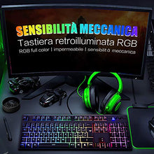 Carica l&#39;immagine nel visualizzatore di Gallery, EZONTEQ Tastiera Meccanica Gaming RGB PC, Semi-meccanica