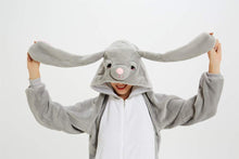 Carica l&#39;immagine nel visualizzatore di Gallery, Pigiama Kigurumi Animale Costume per Altezza 168-178cm, Coniglio Grigio