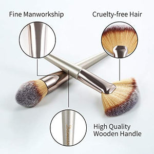 Pennelli Make Up, Dameso Set di 15 per il Trucco, Oro champagne