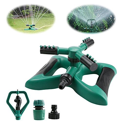 Yokunat 360°3-Arm Sistema di irrigazione per Giardino Rotante con 2 farfalla