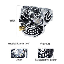 Carica l&#39;immagine nel visualizzatore di Gallery, Ranikeer Anello da Uomo in Acciaio al Titanio,Anello Teschio Diamante Stile... - Ilgrandebazar