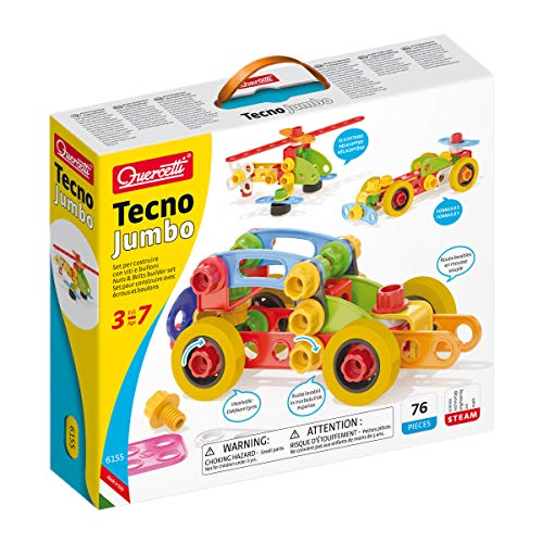 Quercetti- Tecno Jumbo Gioco di Costruzioni, Multicolore, 6155 Multicolore - Ilgrandebazar