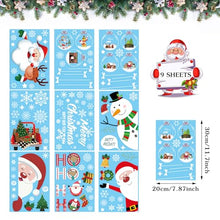 Carica l'immagine nel visualizzatore di Gallery, 9 Adesivi Vetrofanie Natalizie,Decorazioni Natalizie,Vetrofanie Natale,Addobbi Natale Adesivi Rimovibile Adesivi Natale DIY Alci Babbo Natale Adesivi Natalizi Finestre