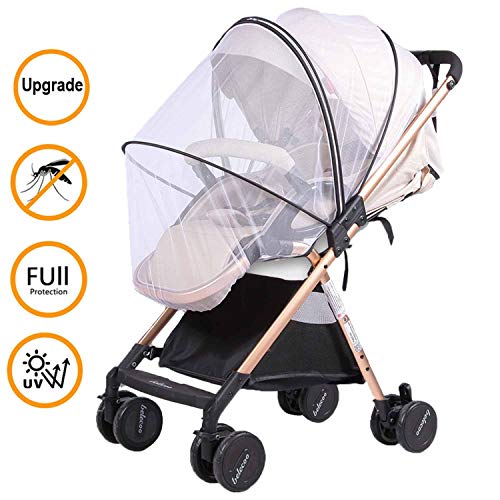 Zanzariera universale per passeggino, con elastico e chiusura lampo, extra...