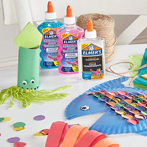 ELMER’S Colla Glitterata, Lavabile e Adatta ai Bambini, Ottima per Realizzare Slime, 177 ml, Blu