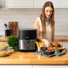 Carica l&#39;immagine nel visualizzatore di Gallery, Cecotec Friggitrice ad Aria Senza Olio Cecofry Fantastik Inox 5500 da 5,5 L. 1500W, Tecnologia PerfectCook, 9 modalità di cottura, Touch, Regolabile 80-200°C, Cottura fino a 60 minuti, Accessori