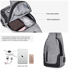 Carica l'immagine nel visualizzatore di Gallery, VBIGER Zaino Monospalla Uomo Zainetto a Tracolla in Tela Grigio