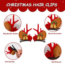 Carica l&#39;immagine nel visualizzatore di Gallery, 4PCS Cerchietto Natale Fermagli per Capelli Natale, Cerchietto Renna e Mollette Capelli con Corna Renna, Cerchietti Natalizi Fermagli Capelli Accessori Capelli Natale Accessori Natalizi Donna Bambina