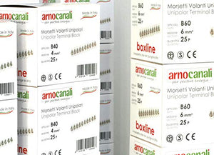 100 Morsetti unipolari a cappuccio da 2,5mm² in stecche 10 poli - Ilgrandebazar