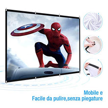 Carica l&#39;immagine nel visualizzatore di Gallery, Powerextra Telo Da Proiezione 120 Pollici Utilizzabile Su Ambo I Lati HD...
