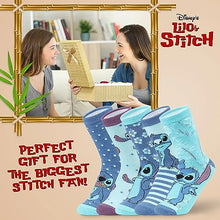 Carica l&#39;immagine nel visualizzatore di Gallery, Disney Calzini Donna Stitch 5 Paia di Calze Divertenti a Fantasia Ih Oh Baby Yoda Principesse Crudelia Taglia Unica Gadget Regalo Ufficiale (Blu Stitch)