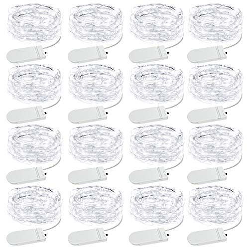 Olafus 16 Pezzi 2M Stringa Luci LED a Batteria IP68 Bianca Fredda - Ilgrandebazar