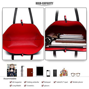 Miss Lulu Borsetta da Donna Grande Ecopelle Borsa a Tracolla Hobo Tote Nero