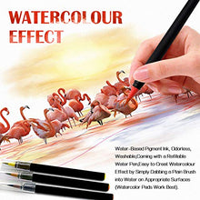 Carica l'immagine nel visualizzatore di Gallery, Brush Pen Lettering 24 Acquerelli + 1Testina Morbida, Pennarelli Lettering Professionali Acquerellabili, Brush Pen Set per Lettering, Calligrafia, Disegno a Colori, Idee Regalo Pasqua
