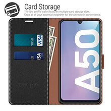 Carica l&#39;immagine nel visualizzatore di Gallery, COODIO Custodia per Samsung Galaxy A50, in Pelle Nero - Ilgrandebazar