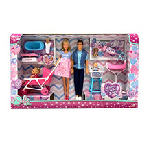 Carica l&#39;immagine nel visualizzatore di Gallery, Simba Love Welcome Family (Steffi incinta, Kevin, Evi) con 9 accessori,...