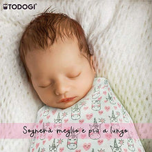 Carica l'immagine nel visualizzatore di Gallery, TODOGI Mussole Neonato 100% Cotone Biologico Certificato GOTS Set 4 Pink&amp;grey