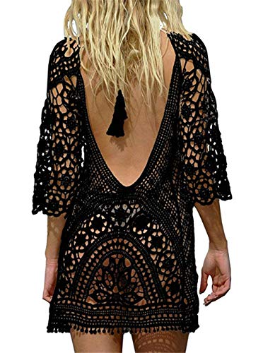 EDOTON Costumi Interi da Bagno per Donna, Costume Bikini in C-nero