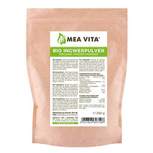 Carica l'immagine nel visualizzatore di Gallery, MeaVita Meavita Organic Ginger Powder, 100% Puro, 1 Confezione (1X 250G) -...